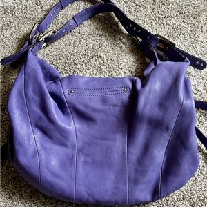 b. makowsky Purple Leather Shoulder Bag